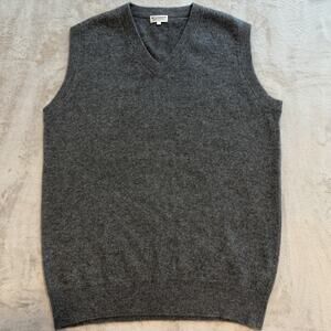 100% Cashmere Vest Men’s Size L Grey Monalisa Pashmina House Soft Made In Nepal